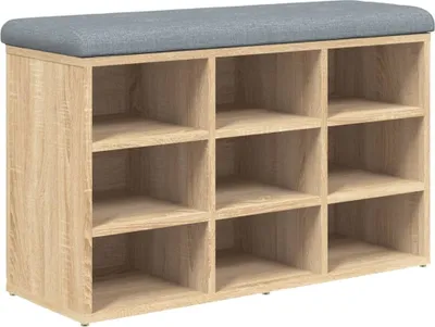 Immagine prodotto di vidaXL Panca per scarpe in rovere Sonoma 82x32x50 cm Materiale a base di legno