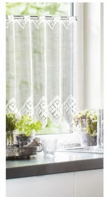 Produktbild von Scheibengardine „Angelao/Mario" - weiße Cafehausgardine von Albani: Größe (HxB): 30x110cm Farbe: Weiß