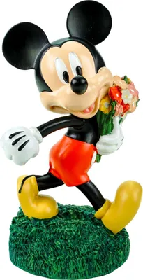 Produktbild von Disney Mickey Mouse Gartenfigur mit Blumen Offiziell lizenzierte Dekofigur 20 cm