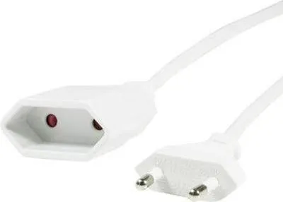 Zdjęcie produktu dla Kabel zasilający LogiLink Euro CEE 7/16 wtyk-gniazdo, 1m, biały