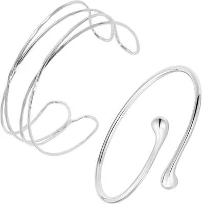 Produktbild von Wickelarmbänder 2 Stück, silber und gold, offen verstellbar, für Damen