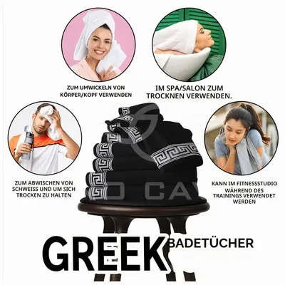 Immagine prodotto di Set di asciugamani GC GAVENO CAVAILIA, 500 g/m², set da 8 asciugamani, composto da 2 asciugamani