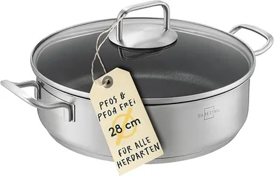 Imagen del producto de Silecomplaza, sartén antiadherente de 28 cm con tapa – libre de , capacidad de 5 litros