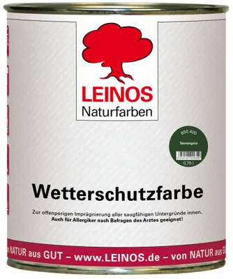Produktbild von LEINOS Wetterschutzfarbe Tannengrün 0,75 l für Holz außen, UV-beständig
