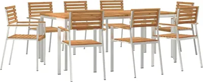 Produktbild von "WINTER SALE" Garten Essgruppe - elegantes Design - Sitzgruppe/Tisch+ Stuhl - 9 pcs Braun Massivholz Teak - Terassenmöbel NeuMöbel595406
