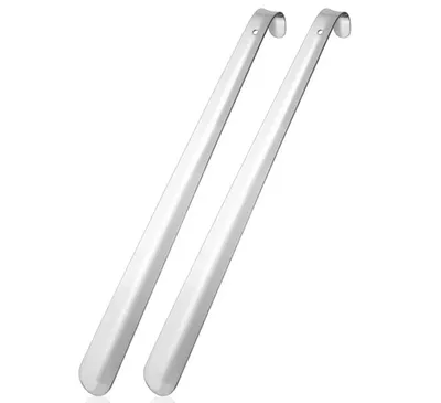 Image de lot de 2 chausse-pieds en acier inoxydable | 42cm chausse-pied | chausse-pied en métal | Modèle solide | Chausse-pied en métal avec trous pour le suspendre