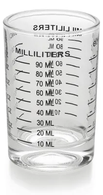 Messbecher 90 ml, Cocktail-Shotglas, Espressoglas, schwarz