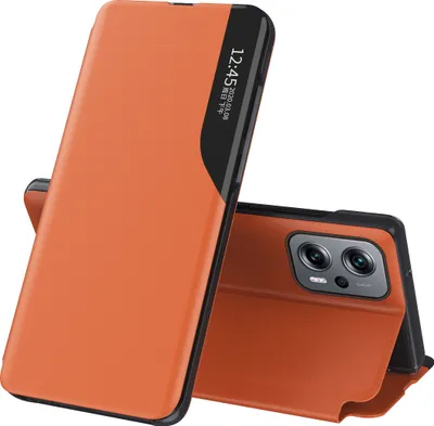 Produktbild von Hülle für Xiaomi Poco X4 GT Smart View Fenster Flip Stand Cover Kunstleder Schutzhülle für Xiaomi Poco X4 GT Orange