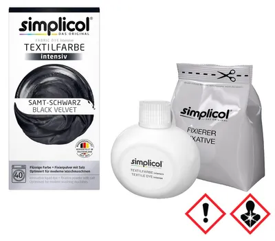 Zdjęcie produktu dla Płynny i intensywny barwnik tekstylny Simplicol w kolorze aksamitnej czerni
