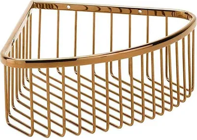 Produktbild von BORAL Eckseifenkorb Messing Gold Kupfer poliert 265x90x205 mm für Bad & Küche >> zum Bohren