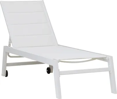 Image de Bain de soleil BARBADOS en textilène blanc - aluminium blanc