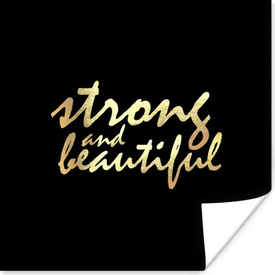 Produktbild von MuchoWow® Poster Zitate - Motivation - Schwarz - Gold 50x50 cm - Wohnzimmerdekoration