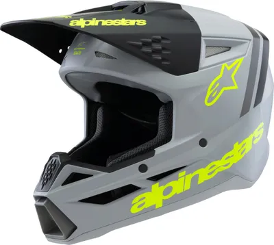 Produktbild von Alpinestars SM3 Radium Jugend-Motocross-Helm, grau/gelb matt, Y/S (48/49)