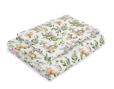 Produktbild von Kinderbettwäscheset mit Füllung 120x90cm - woodland green