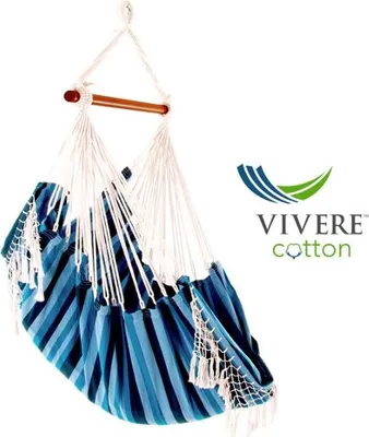 Immagine prodotto di Amaca Vivere amaca sedia amaca in cotone stile brasiliano colore: blu laggon
