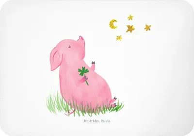 Produktbild von Mr. & Mrs. Panda magnet Schwein Glück - Weiß - Geschenk, Schweinchen, Ziele, Pinnwandmagnet, Glücksbringer, Sterne, Dekomagnet, haftmagnet, Kühlschrankmagnet, Träume