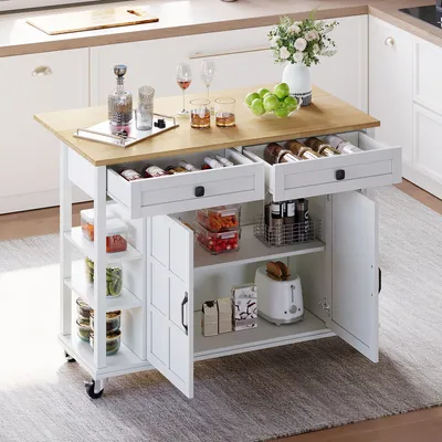 COSTWAY Sideboard Weiß – Küchenschrank Mit Glas Produktbild-Vorschau 13
