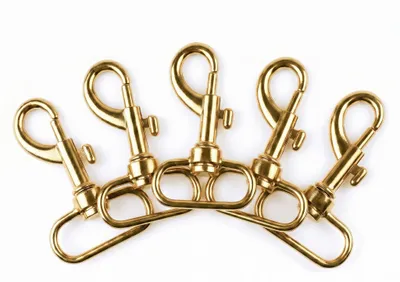 5 Bolzen-Karabiner Karabinerhaken Taschenkarabiner Größen Farbwahl - Gurtband Hundeleinen gold