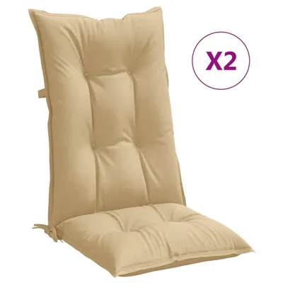 Produktbild von vidaXL Hochlehner-Auflagen 2 Stk. Melange Beige 120x50x7 cm Stoff