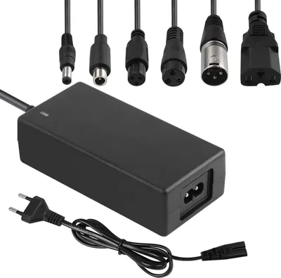 Produktbild von Ladegeräte Für Scooter, 42V 2A AC E Scooter Ladegerät, Hoverboard Ladekabel mit 6 Anschlüssen, E Scooter Ladekabel mit LED Ladeanzeige für Ninebot Xiaomi Scooter, 36V Hoverboard | E-Scooter, Hoverboard aufladen