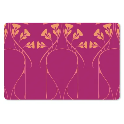Produktbild von MuchoWow® Schreibtischunterlage Rosa - Orange - Jugendstil - Muster 60x40 cm - XXL Mauspad - Großes Mauspad