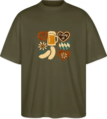 Produktbild von Spreadshirt Bayern Volksfest Trachtenshirt Oversize Uni T-Shirt, XXL, Khaki