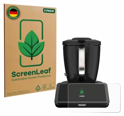 A product collage showing a box of screen protectors and a kitchen appliance.