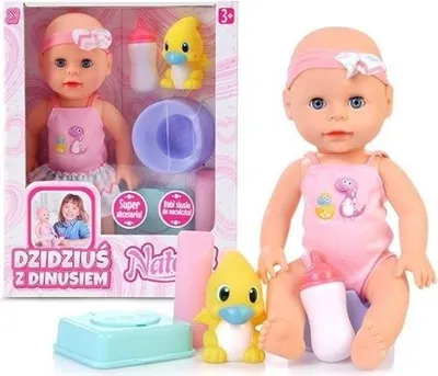Produktbild von Puppe Natalia, Baby, 33 cm, mit Dinosaurier