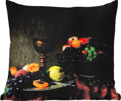 Produktbild von MuchoWow® Outdoor Kissen - Rustikal - Tisch - Obst - Stilleben - Tasse - 40x40 cm - Wetterfest - Lounge Kissen - Kopfkissen - Interieur - Polster mit Bild