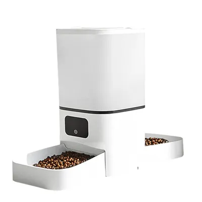 Produktbild von 6L WiFi Futterautomat, Futterautomaten für zwei Katzen, Tuya App-Steuerung, Doppel-Auslass, Timer