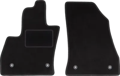 Produktbild von Velours-Fußmatten Vorne passend für Fiat 500L (Minivan, Bj. 2012-) –  schwarz, passgenau, mit Befestigungen set 2 Stk. - STANDARD
