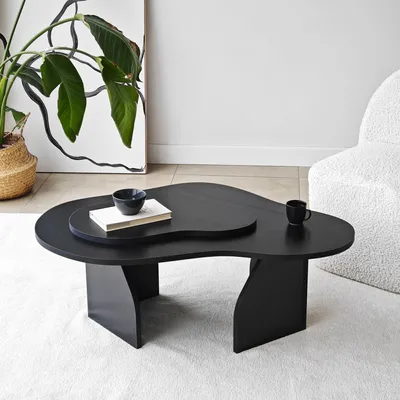 Produktbild von Skye Decor, Melted - Black, Couchtisch, 100 % Melaminbeschichtete Spanplatten, Schwarz, 105 x 65 x 35 cm