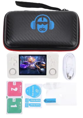Zdjęcie produktu dla Retro konsola do gier przenośna, 3,5-calowy ekran HD, do gier, z wbudowanymi wieloma emulatorami, przenośne urządzenie, kolor biały, pojemność 64 GB