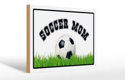 Produktbild von Holzschild Soccer Mom Fußball Mutter, 30x20 cm, Holzschilder Spruch Sport Hobby