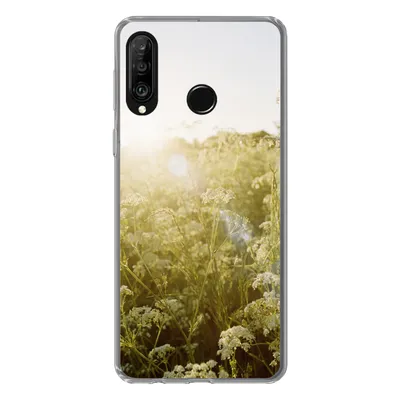 Produktbild von MuchoWow® Handyhülle Schutzhülle Hülle für Huawei P30 Lite Blumen - Weiß - Frühling Silikon Softcase Handy Hülle - Handyhülle