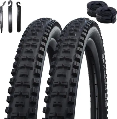 Zdjęcie produktu dla 2 x opona Schwalbe BIG BETTY Performance E-50 czarna 62-584 (27,5 x 2,4) + 2 x dętki Schwalbe AV19 wraz z łyżkami do opon