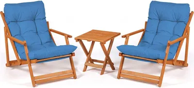 Image de Biagio - ensemble Table et Chaises, bleu, 2 Places