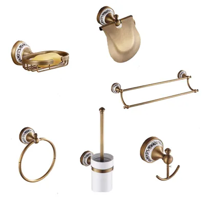 Produktbild von Badezimmer-Accessoires Retro-Set Messing PREMIUM MENIPE Kleiderbügel