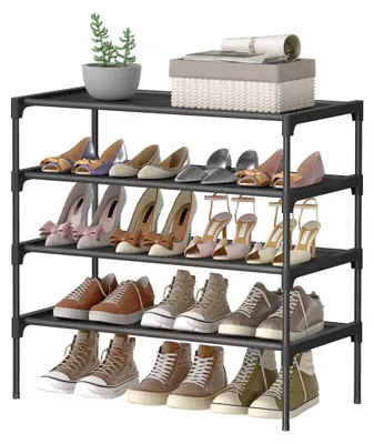 Obrázek produktu pro Víceúrovňový regál na boty, úsporný design, rozměry 29,7 x 62,3 x 70,5 cm, černá barva