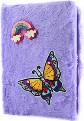 Produktbild von Plüsch Notizbuch für Kinder - Flauschiges Tagebuch liniert 14x20cm Weiches Cover Geschenk