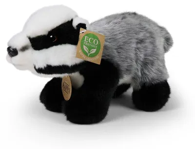 Produktbild von Kuscheltier Dachs stehend 23 cm schwarz/grau Plüschdachs