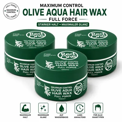 Produktbild von Red One Olive Aqua Hair Wax 3er Set – 3x150ml Haarwachs