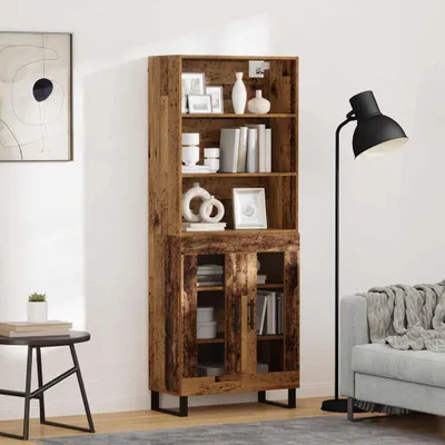 Imagen del producto de vidaXL Estantería alta, 2 unidades, madera maciza, 69,5 x 34 x 180 cm