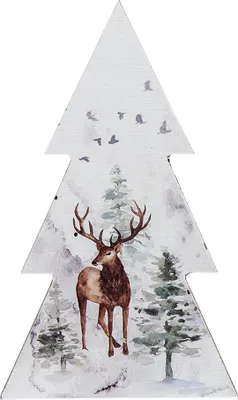 Produktbild von Clayre & Eef Deko Accessoires Weihnachtsbaum 10*17 cm Weiß Holz