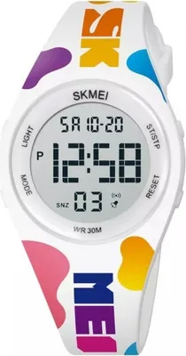 Produktbild von SKMEI Simple Kinderuhr - Digitale Uhr in Weiß mit Stoppuhr und Alarm KP23794