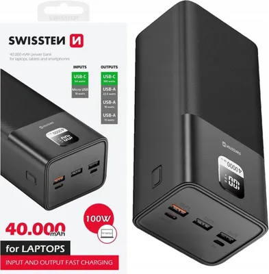 Obrázek produktu pro Swissten 22013941, 40000 mAh, Lithium-polymerová (LiPo), Černá