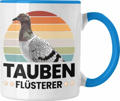 Produktbild von Trendation - Zaubenzucht Geschenk Taubenzüchter Zubehör Tauben Tasse Lustiger Spruch Taubenflüsterer Taubenliebhaber Becher (Blau)