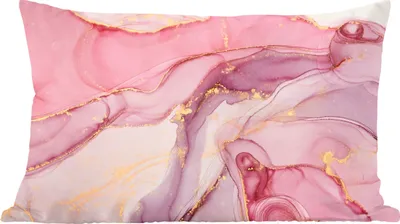 Produktbild von MuchoWow® Zierkissen Sofakissen Wohnzimmer Dekokissen 60x40 cm Gold - Marmor - Rosa - Kopfkissen - Polster mit Foto
