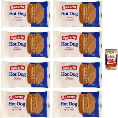 Produktbild von Roberto Panini Per Hot Dog 4 Hot Dog Buns, 8x 250g + Italian Gourmet polpa 400g