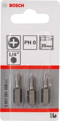 Produktbild von Schrauberbit Extra-Hart PH 0, 25 mm, 3er-Pack